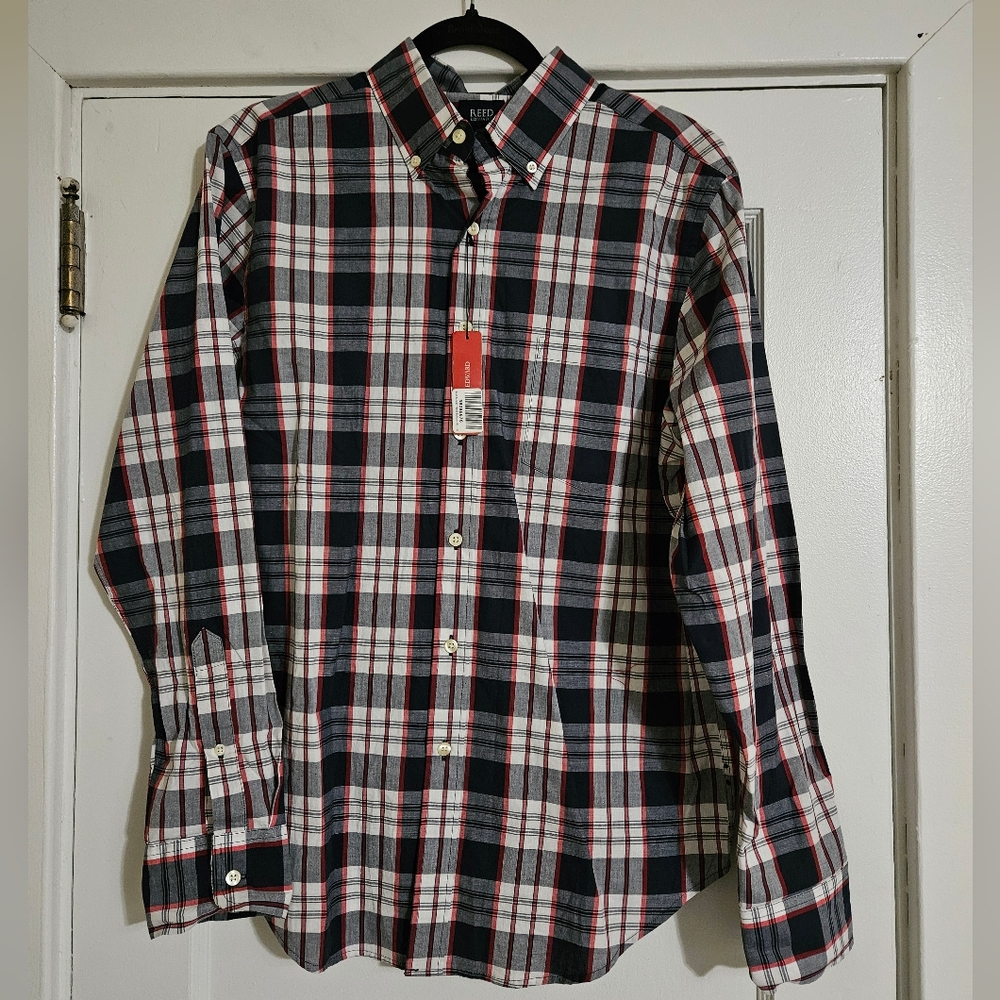 NWT Men's Reed Edward Long Sleeve Button Up Shirt Size Med